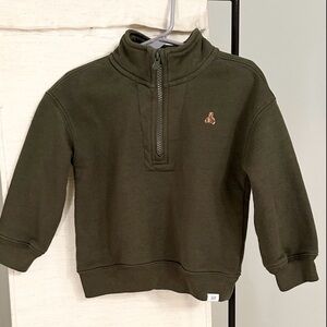 Gap Kids Toddler Zip Pullover Jacket Army Green Sweatshirt Top 2T